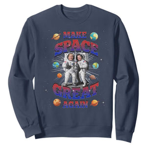 Funny Trump Elon Musk Sweatshirt Make Space Great Again TS09 Navy Print Your Wear