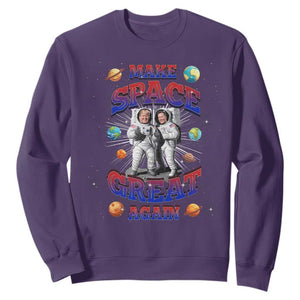Funny Trump Elon Musk Sweatshirt Make Space Great Again TS09 Purple Print Your Wear