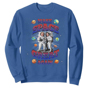 Funny Trump Elon Musk Sweatshirt Make Space Great Again TS09 Royal Blue Print Your Wear