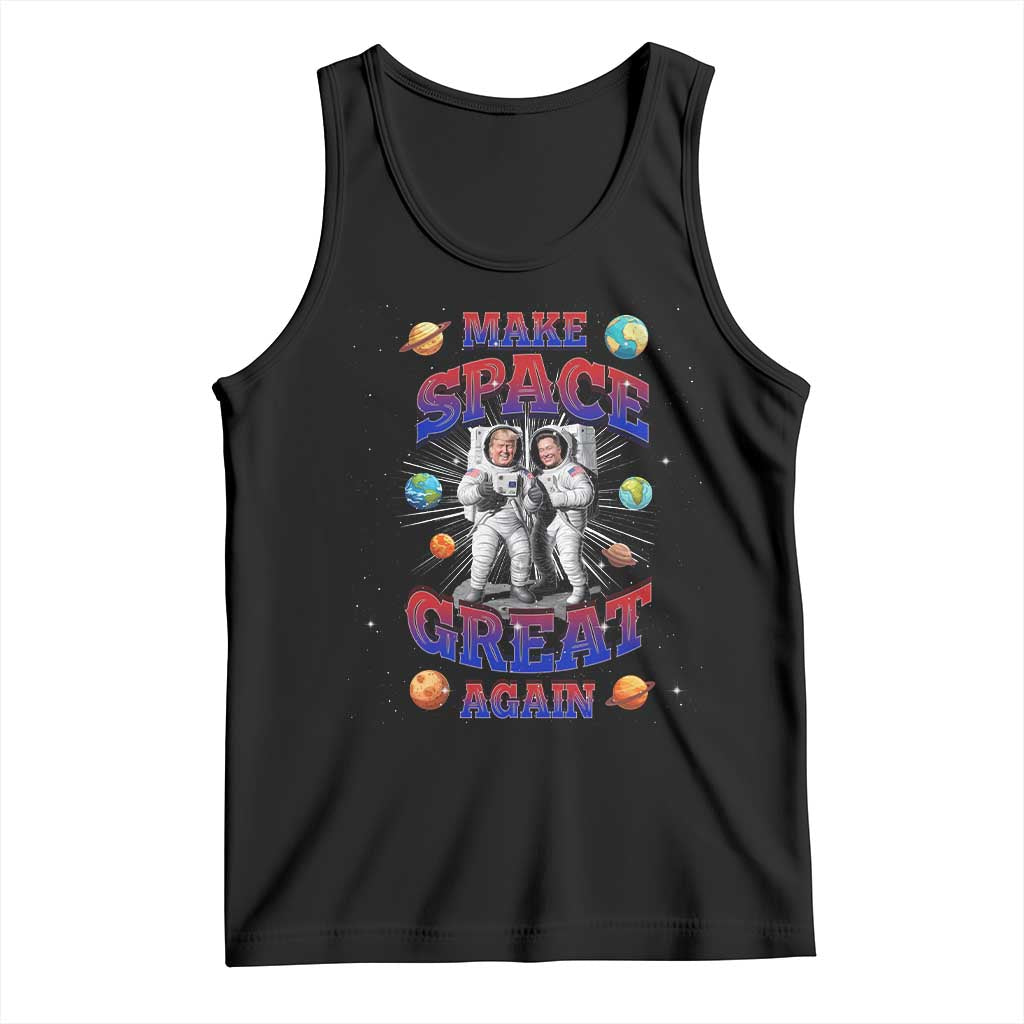 Funny Trump Elon Musk Tank Top Make Space Great Again TS09 Black Print Your Wear