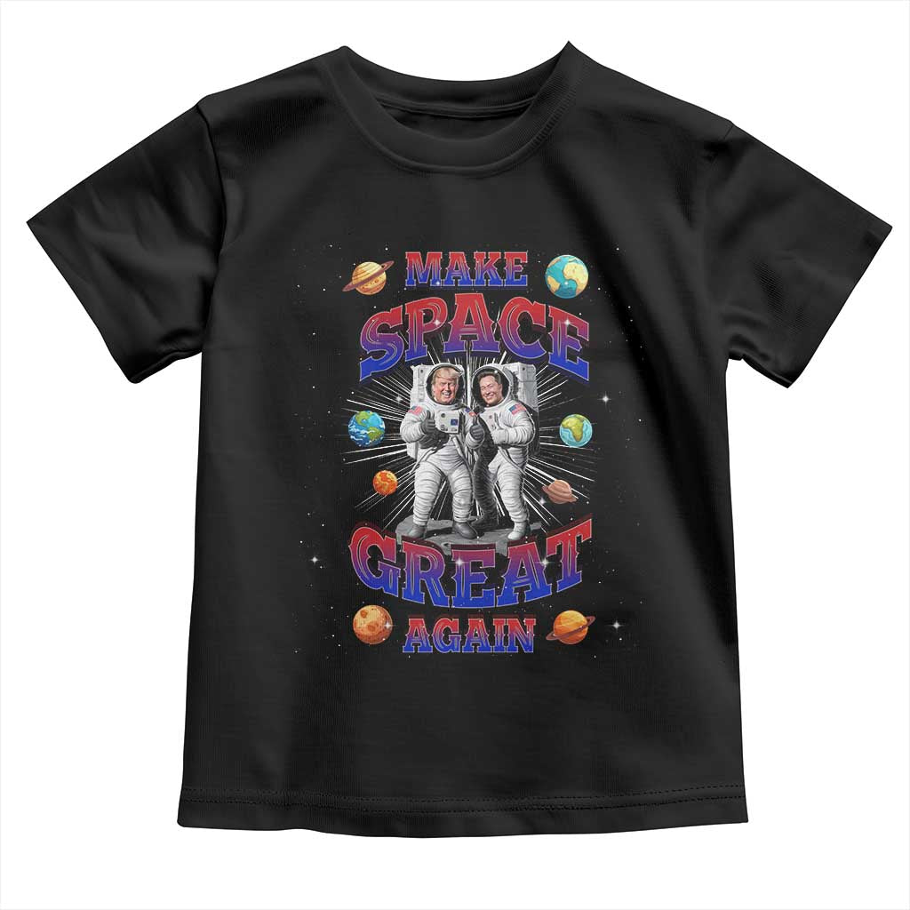 Funny Trump Elon Musk Toddler T Shirt Make Space Great Again TS09 Black Print Your Wear