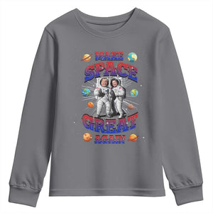 Funny Trump Elon Musk Youth Sweatshirt Make Space Great Again TS09 Charcoal Print Your Wear