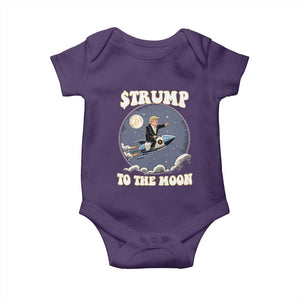 Trump Bitcoin Baby Onesie Trump To The Moon Funny Crypto TS09 Purple Print Your Wear