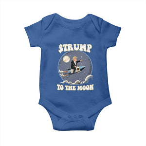 Trump Bitcoin Baby Onesie Trump To The Moon Funny Crypto TS09 Royal Blue Print Your Wear