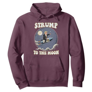 Trump Bitcoin Hoodie Trump To The Moon Funny Crypto TS09 Maroon Print Your Wear