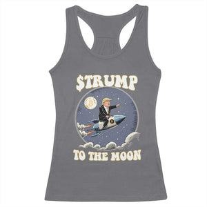 Trump Bitcoin Racerback Tank Top Trump To The Moon Funny Crypto TS09 Charcoal Print Your Wear