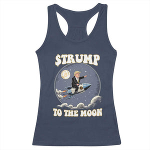 Trump Bitcoin Racerback Tank Top Trump To The Moon Funny Crypto TS09 Navy Print Your Wear