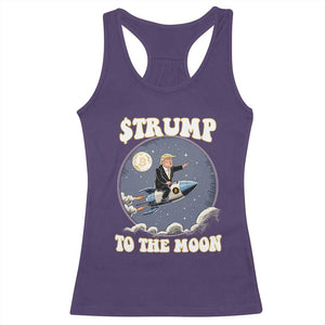 Trump Bitcoin Racerback Tank Top Trump To The Moon Funny Crypto TS09 Purple Print Your Wear