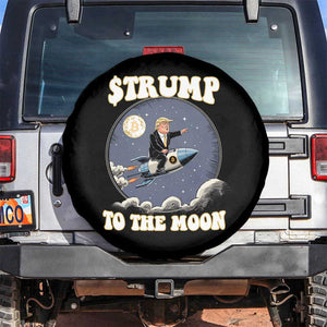 Trump Bitcoin Spare Tire Cover Trump To The Moon Funny Crypto TS09 No hole Black Print Your Wear