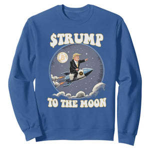 Trump Bitcoin Sweatshirt Trump To The Moon Funny Crypto TS09 Royal Blue Print Your Wear