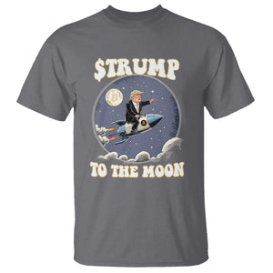 Trump Bitcoin T Shirt Trump To The Moon Funny Crypto TS09 Charcoal Print Your Wear