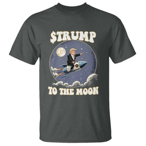 Trump Bitcoin T Shirt Trump To The Moon Funny Crypto TS09 Dark Heather Print Your Wear