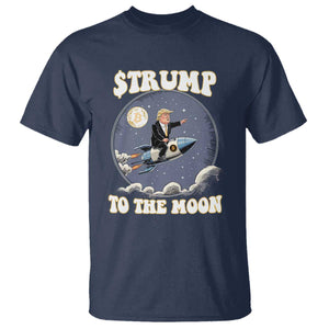 Trump Bitcoin T Shirt Trump To The Moon Funny Crypto TS09 Navy Print Your Wear