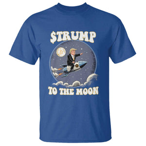 Trump Bitcoin T Shirt Trump To The Moon Funny Crypto TS09 Royal Blue Print Your Wear