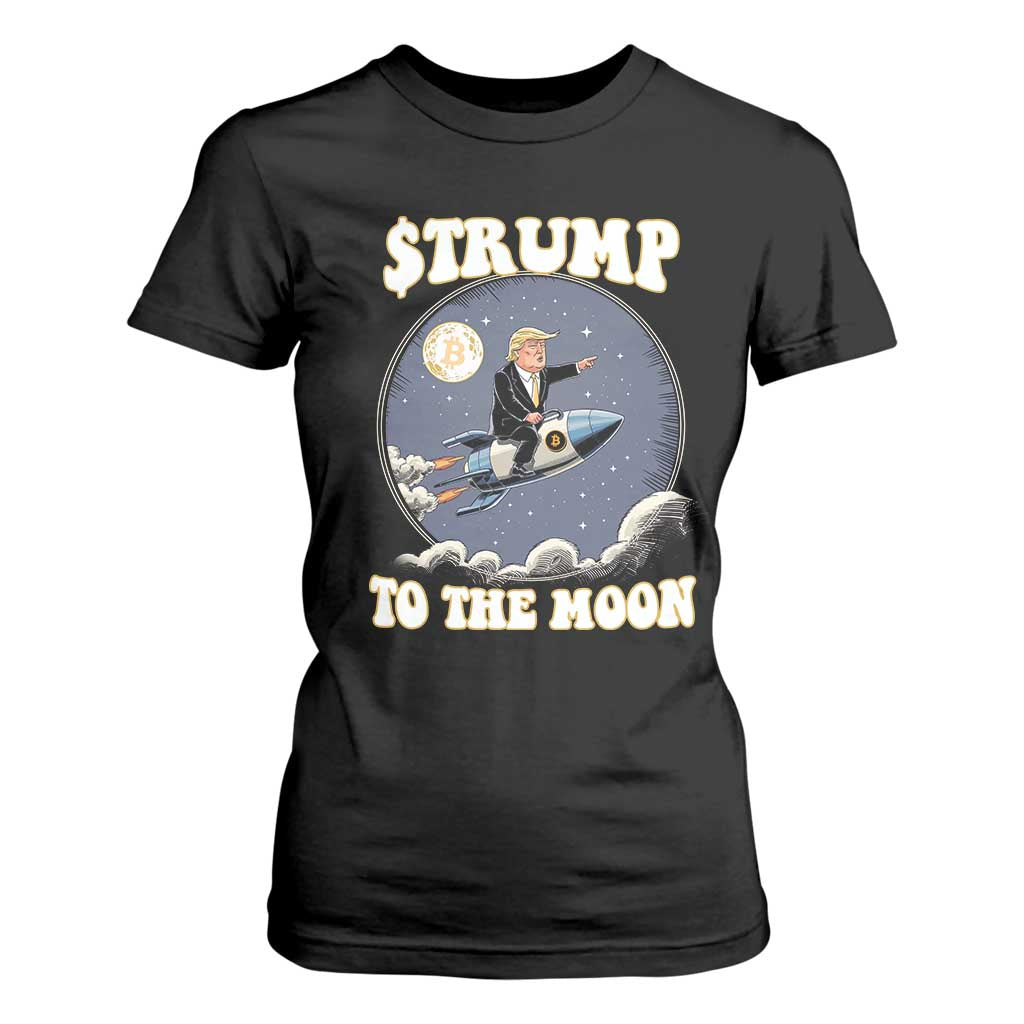 Trump Bitcoin T Shirt For Women Trump To The Moon Funny Crypto TS09 Black Print Your Wear