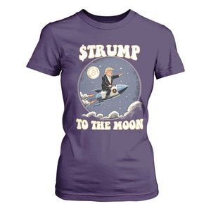 Trump Bitcoin T Shirt For Women Trump To The Moon Funny Crypto TS09 Purple Print Your Wear