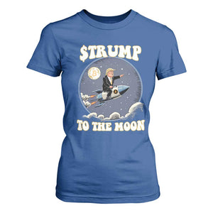 Trump Bitcoin T Shirt For Women Trump To The Moon Funny Crypto TS09 Royal Blue Print Your Wear