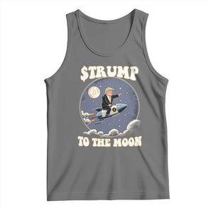 Trump Bitcoin Tank Top Trump To The Moon Funny Crypto TS09 Black Heather Print Your Wear