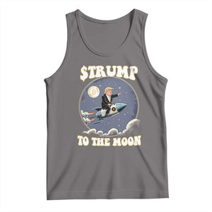 Trump Bitcoin Tank Top Trump To The Moon Funny Crypto TS09 Deep Heather Print Your Wear