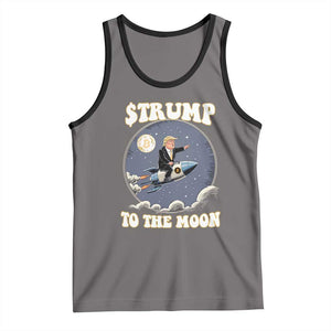 Trump Bitcoin Tank Top Trump To The Moon Funny Crypto TS09 Deep Heather Black Print Your Wear