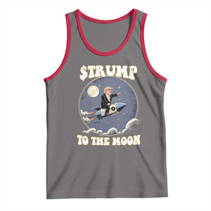 Trump Bitcoin Tank Top Trump To The Moon Funny Crypto TS09 Deep Heather Red Print Your Wear