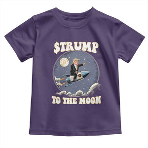 Trump Bitcoin Toddler T Shirt Trump To The Moon Funny Crypto TS09 Purple Print Your Wear