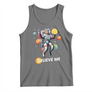 Trump Bitcoin Tank Top Believe Me Astronaut Trump Moon Outer Space TS09 Black Heather Print Your Wear