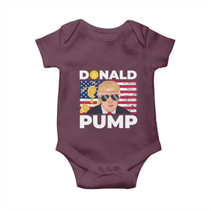 Bitcoin Trump Baby Onesie Donald Pump Funny Crypto TS09 Maroon Print Your Wear