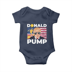 Bitcoin Trump Baby Onesie Donald Pump Funny Crypto TS09 Navy Print Your Wear