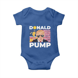 Bitcoin Trump Baby Onesie Donald Pump Funny Crypto TS09 Royal Blue Print Your Wear