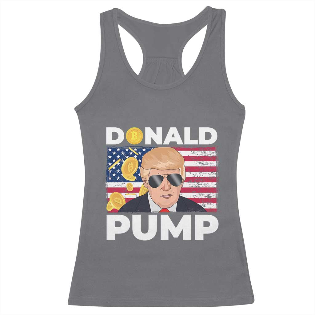 Bitcoin Trump Racerback Tank Top Donald Pump Funny Crypto TS09 Charcoal Print Your Wear