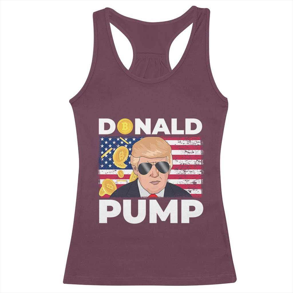 Bitcoin Trump Racerback Tank Top Donald Pump Funny Crypto TS09 Maroon Print Your Wear