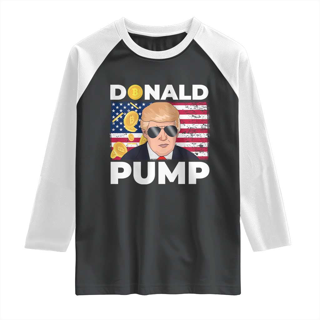 Bitcoin Trump Raglan Shirt Donald Pump Funny Crypto TS09 Black White Print Your Wear