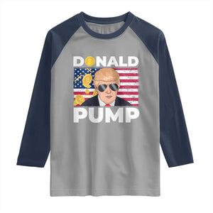 Bitcoin Trump Raglan Shirt Donald Pump Funny Crypto TS09 Sport Gray Navy Print Your Wear