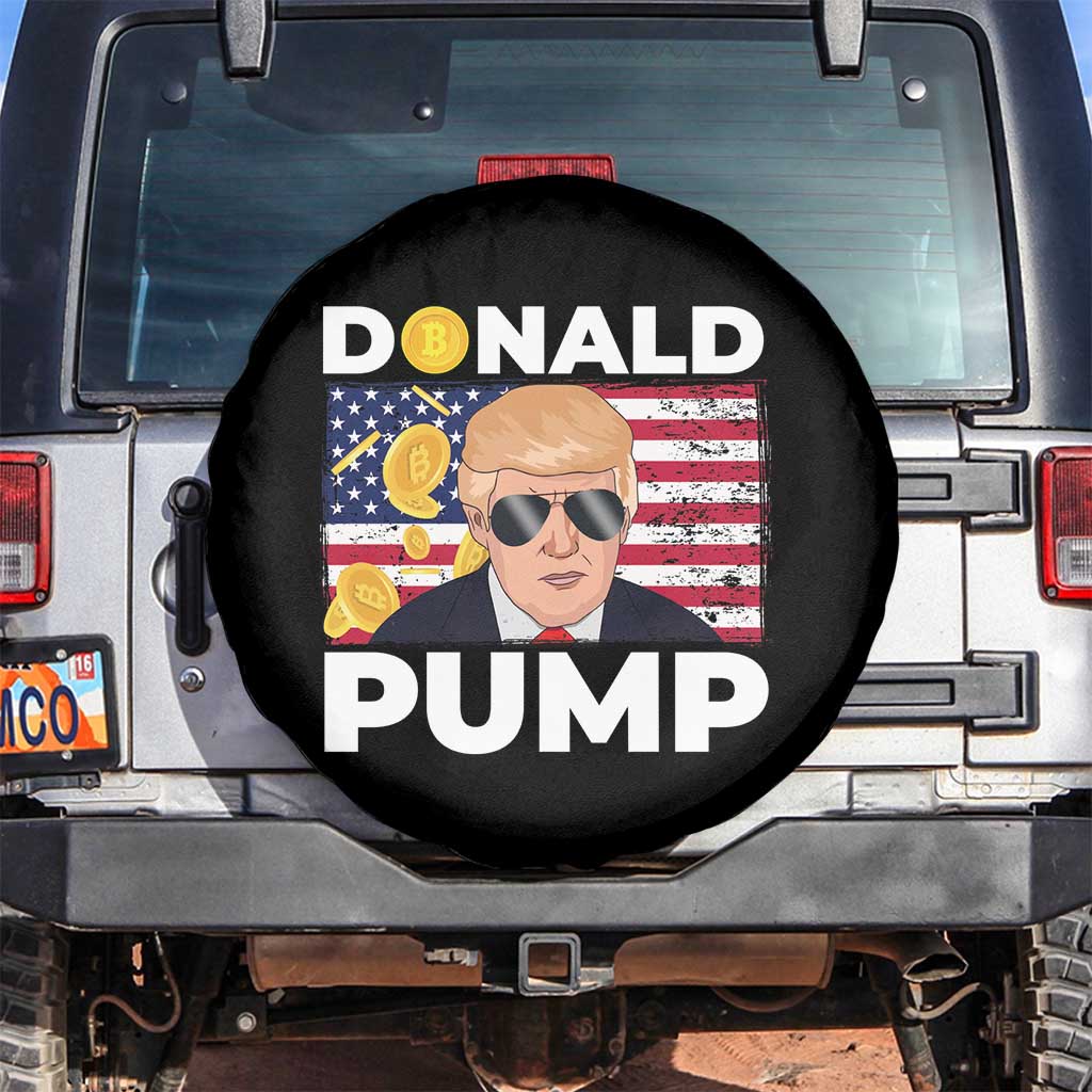 Bitcoin Trump Spare Tire Cover Donald Pump Funny Crypto TS09 No hole Black Print Your Wear