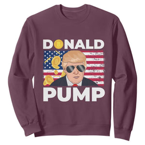 Bitcoin Trump Sweatshirt Donald Pump Funny Crypto TS09 Maroon Print Your Wear