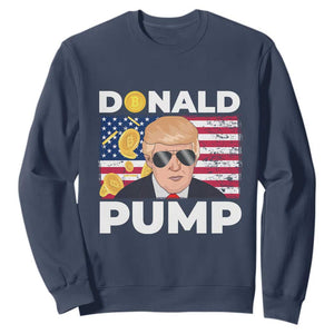 Bitcoin Trump Sweatshirt Donald Pump Funny Crypto TS09 Navy Print Your Wear