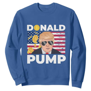 Bitcoin Trump Sweatshirt Donald Pump Funny Crypto TS09 Royal Blue Print Your Wear
