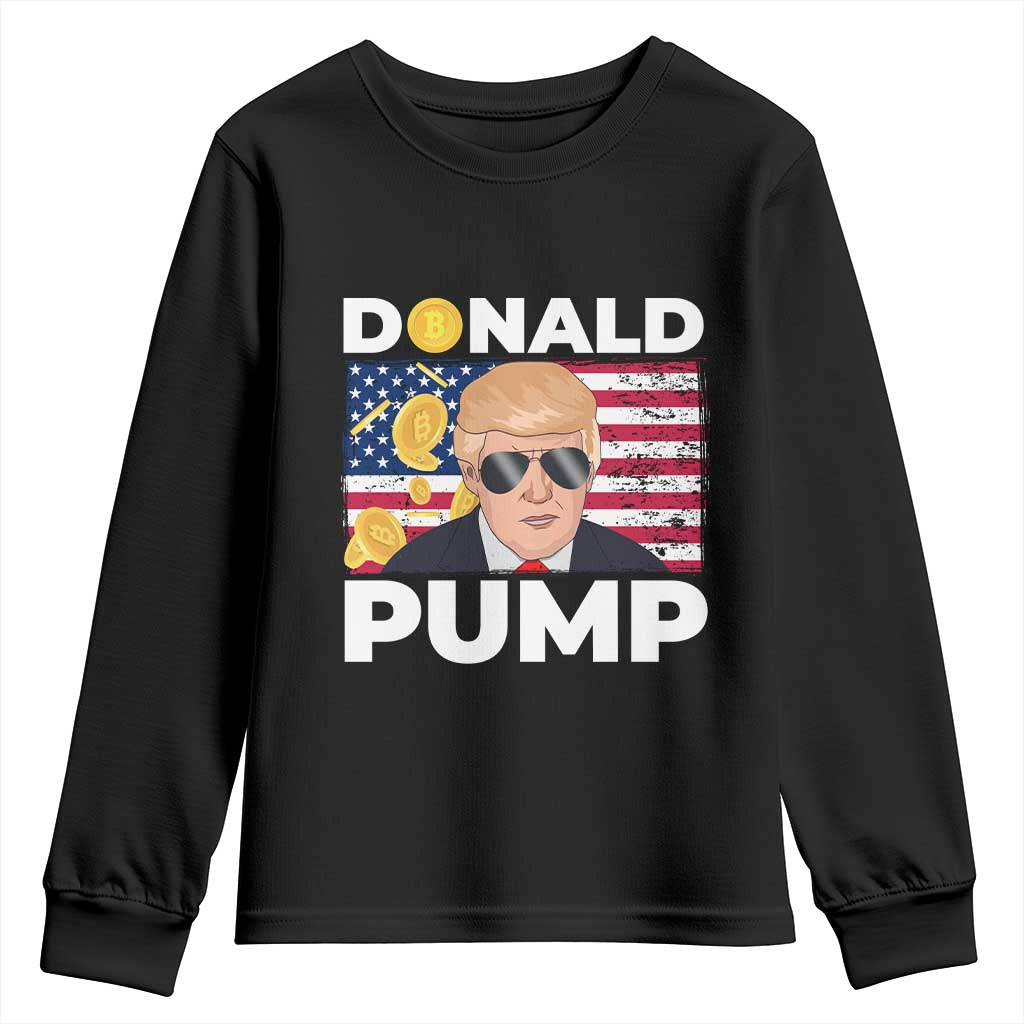 Bitcoin Trump Youth Sweatshirt Donald Pump Funny Crypto TS09 Black Print Your Wear