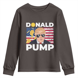 Bitcoin Trump Youth Sweatshirt Donald Pump Funny Crypto TS09 Dark Chocolate Print Your Wear