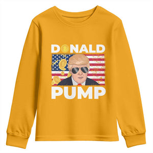 Bitcoin Trump Youth Sweatshirt Donald Pump Funny Crypto TS09 Gold Print Your Wear