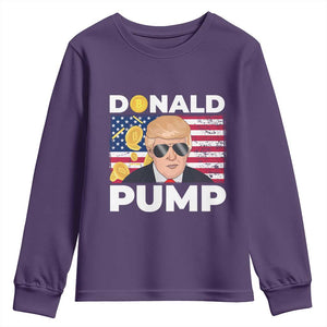 Bitcoin Trump Youth Sweatshirt Donald Pump Funny Crypto TS09 Purple Print Your Wear