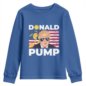 Bitcoin Trump Youth Sweatshirt Donald Pump Funny Crypto TS09 Royal Blue Print Your Wear