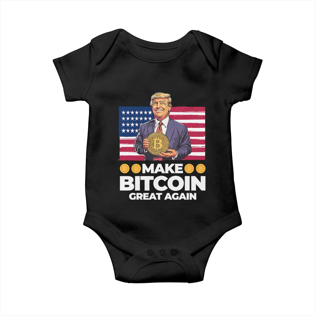 Trump Bitcoin Baby Onesie Make Bitcoin Great Again TS09 Black Print Your Wear