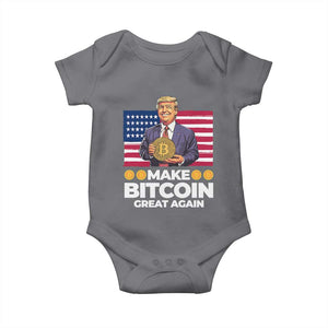 Trump Bitcoin Baby Onesie Make Bitcoin Great Again TS09 Charcoal Print Your Wear