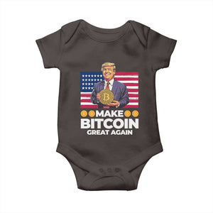 Trump Bitcoin Baby Onesie Make Bitcoin Great Again TS09 Dark Chocolate Print Your Wear