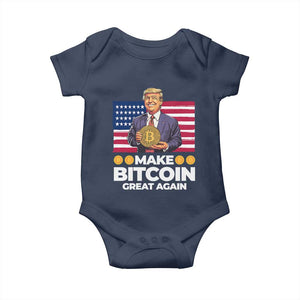 Trump Bitcoin Baby Onesie Make Bitcoin Great Again TS09 Navy Print Your Wear