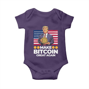 Trump Bitcoin Baby Onesie Make Bitcoin Great Again TS09 Purple Print Your Wear