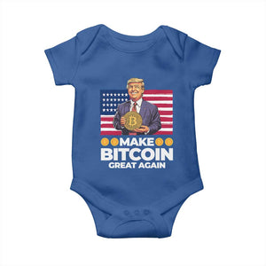 Trump Bitcoin Baby Onesie Make Bitcoin Great Again TS09 Royal Blue Print Your Wear
