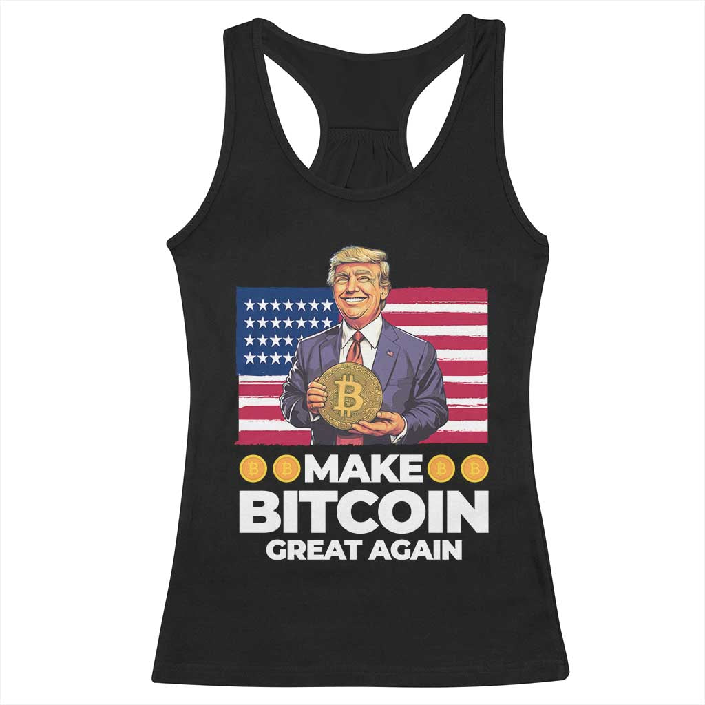 Trump Bitcoin Racerback Tank Top Make Bitcoin Great Again TS09 Black Print Your Wear